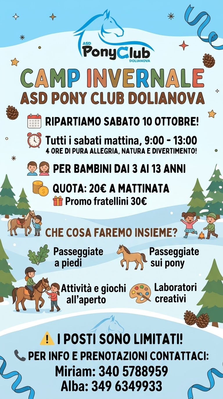 Locandina Camp Invernale ASD Pony Club Dolianova